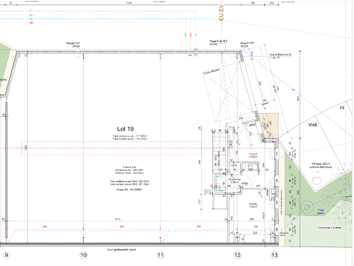 Plan du lot 19 - 318 m² - Parc d'activités Actyvours Oullins Pierre-Bénite